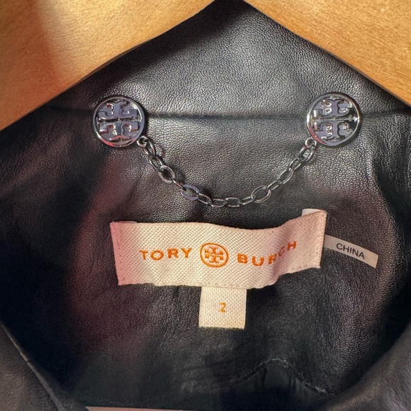 Tory Burch Buttery Soft‎ Leather Sargent Pepper Jacket in Black Size 2 - Picture 6 of 11